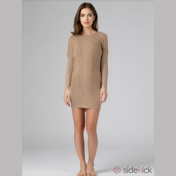 Express Dresses & Skirts - Express Cable Knit Shoulder sweater dress